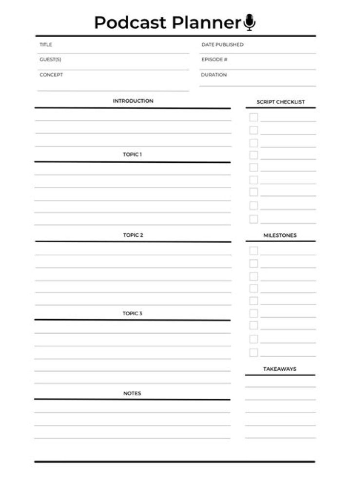 Podcast Planning Worksheet PDF: Step-by-Step Guide for Success