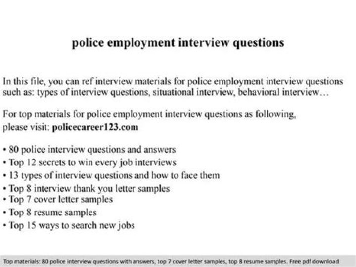 Police Chief Interview Questions and Answers PDF: Expert Insights