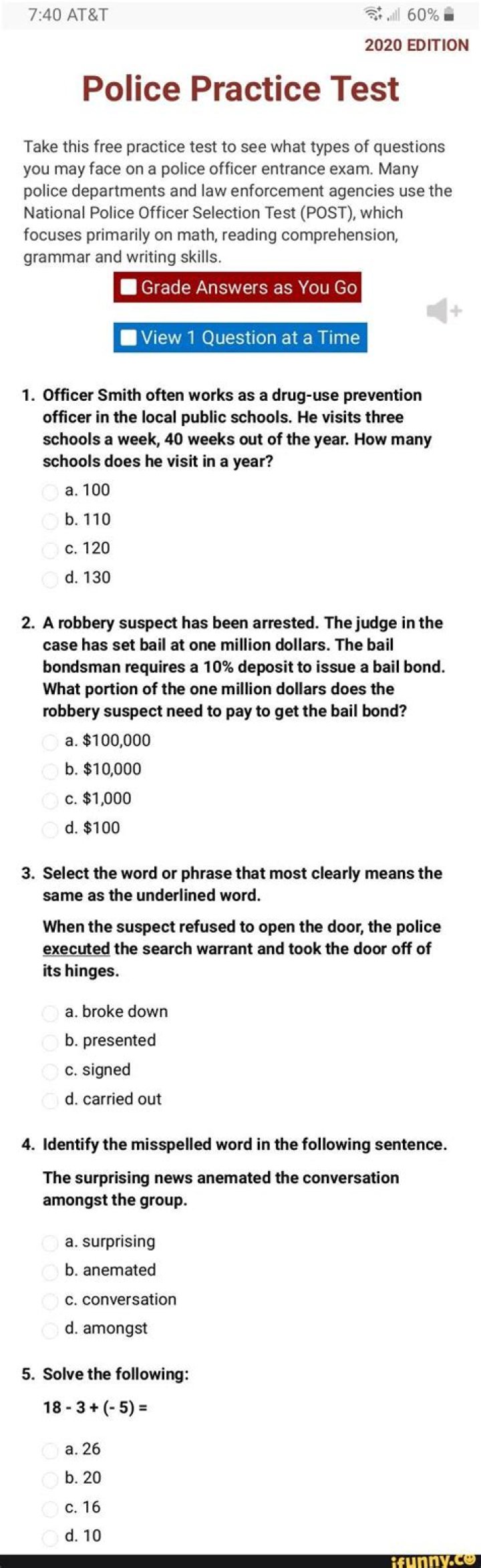 Police Practice Math Test PDF – Download Official Exam Simulator