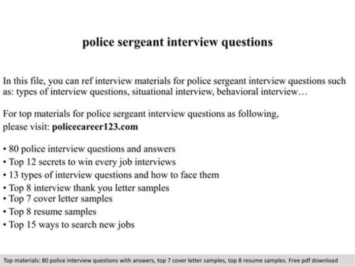 Police Sergeant Interview Questions and Answers PDF – Essential Prep Guide