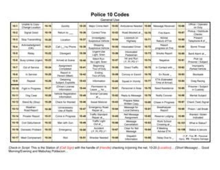 Police Signal Codes List for Georgia – Official PDF Guide