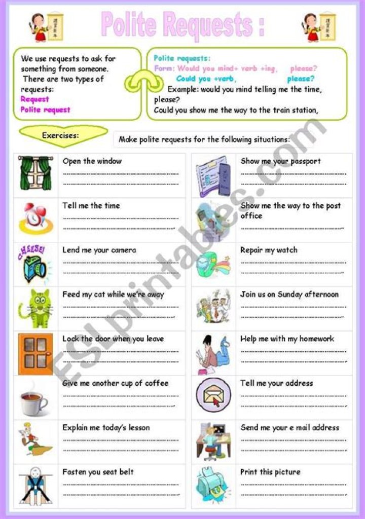Polite Requests Exercises with Answers PDF – Perfect for Practice