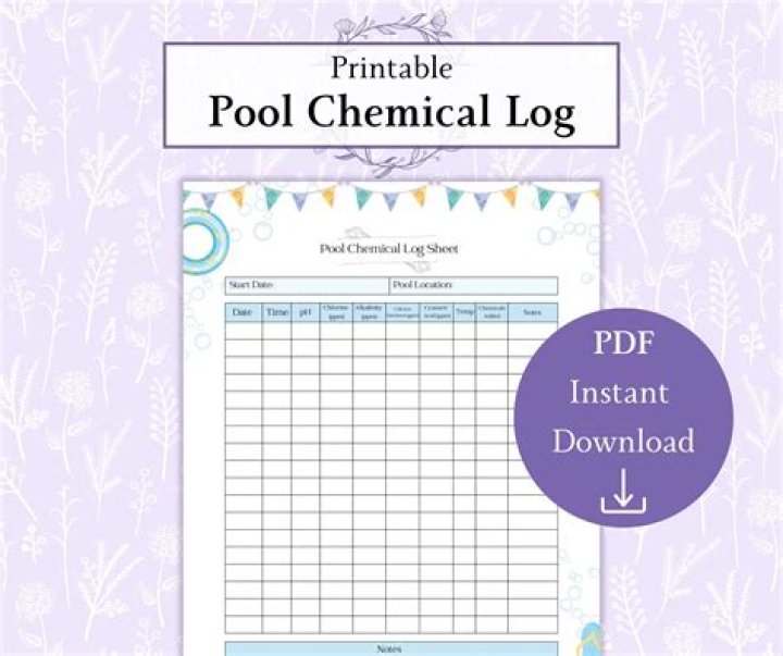 Download Free Pool Chemical Log Sheet PDF