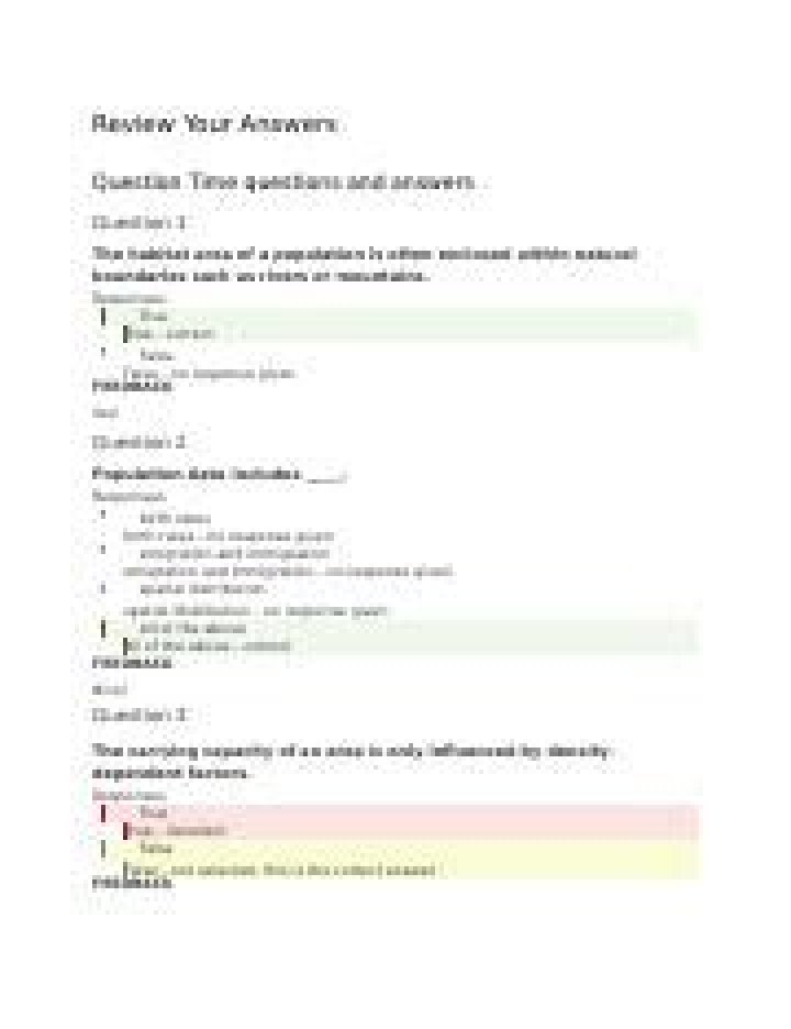 Population Ecology Questions and Answers PDF: Essential Study Guide