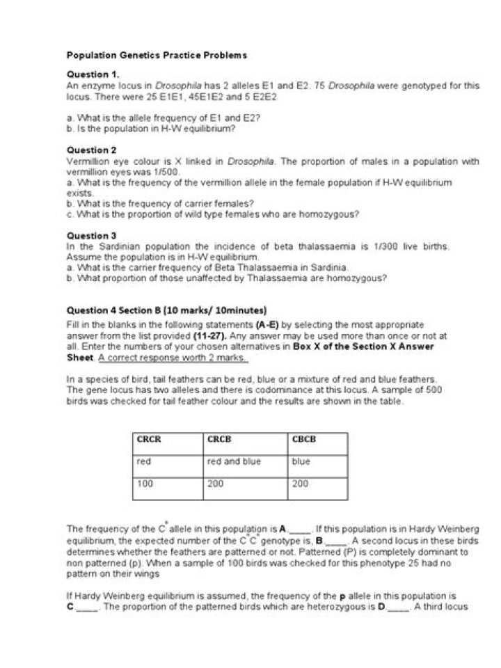 Population Genetics Questions and Answers PDF: Essential Study Guide