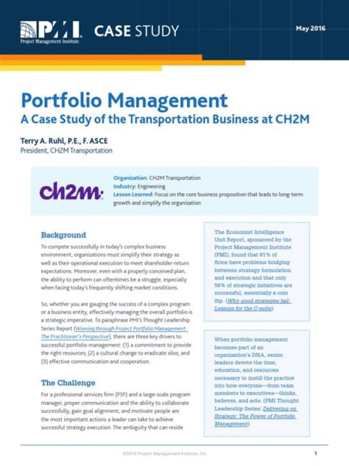 Portfolio Management Case Study: Real-World Success Strategies PDF
