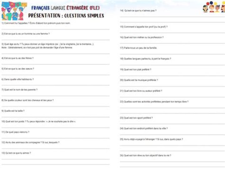 Apprenez à poser des questions en français : exercices PDF gratuits