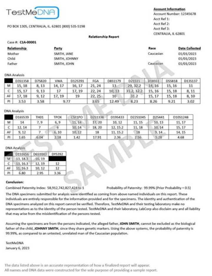 Free PDF Template for Positive Fake Paternity Test Results