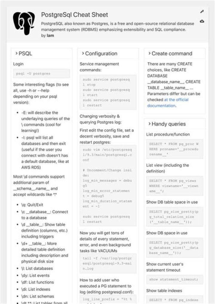 PostgreSQL Commands Cheat Sheet PDF – Essential SQL Tips & Tricks