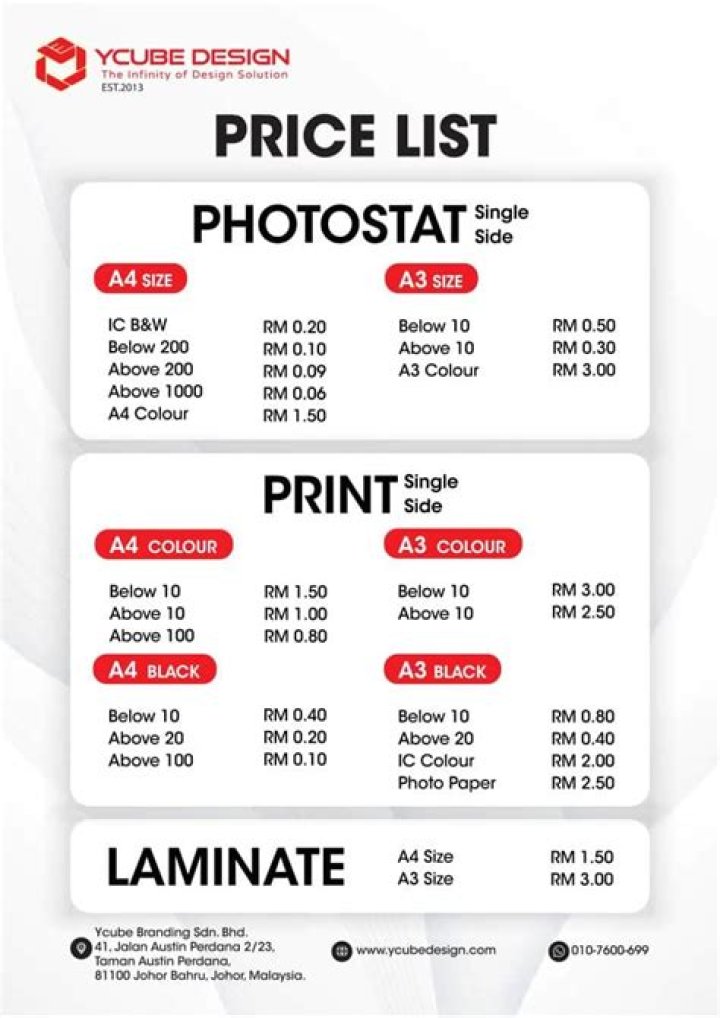 Postnet Printing Price List 2019 PDF – Download 2019 Pricing Guide