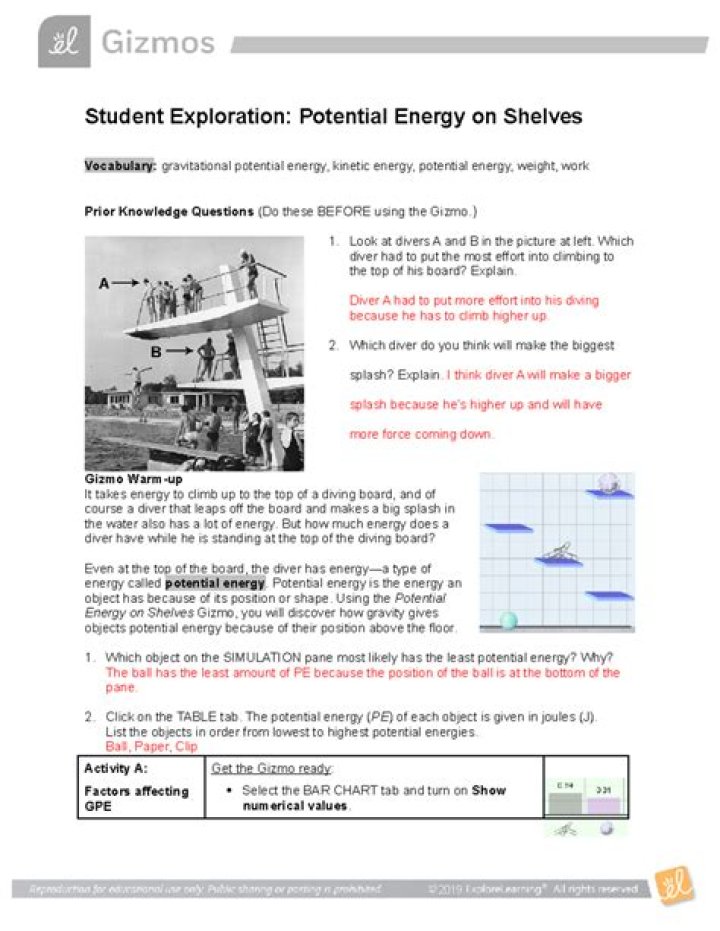Maximizing Shelf Potential Energy: Gizmo Answers PDF Guide
