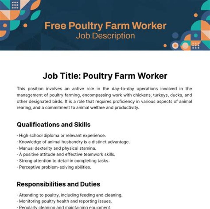 Poultry Farm Manager Duties and Responsibilities PDF Guide