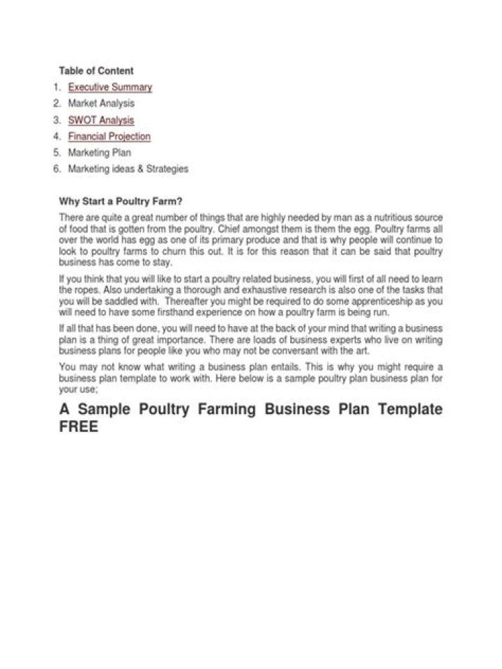 Poultry Farming Business Plan Template PDF – Download Now