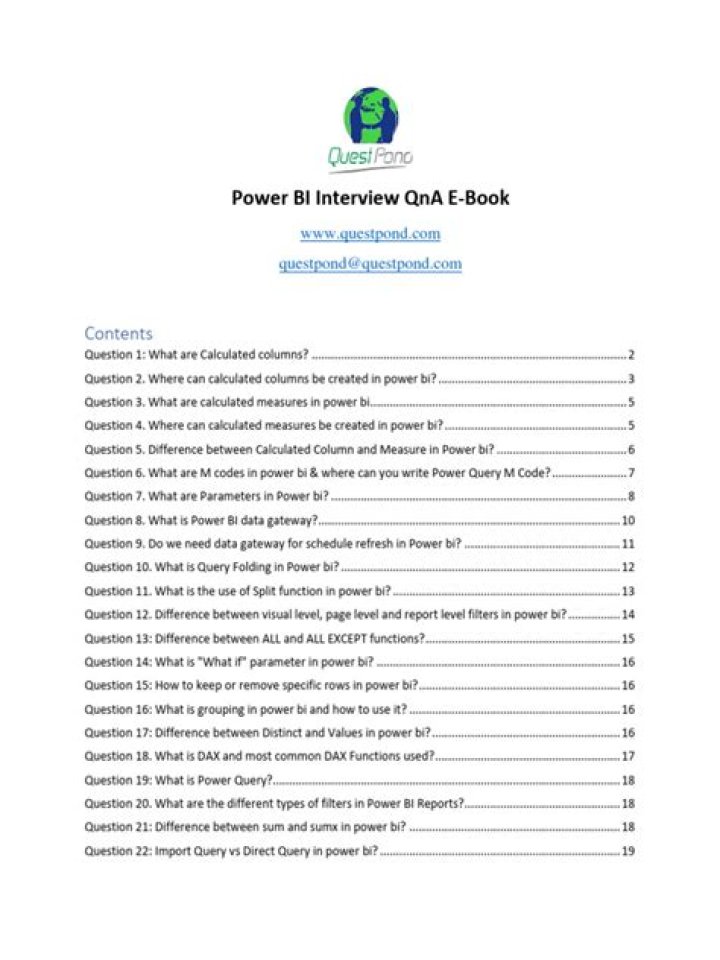Power BI Questions and Answers PDF: Master Data Analysis & Reporting