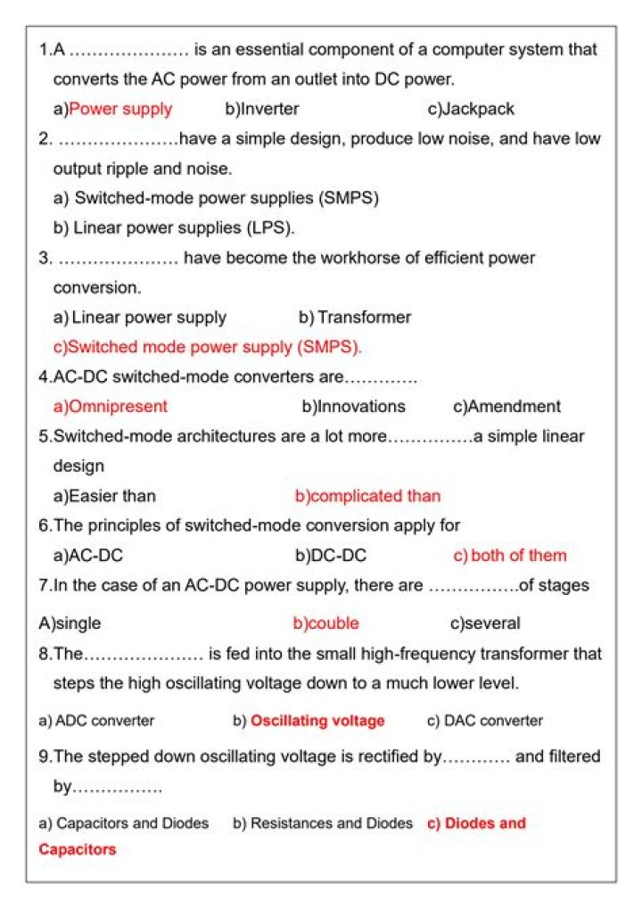 Power Supply Questions & Answers PDF – Expert Guide