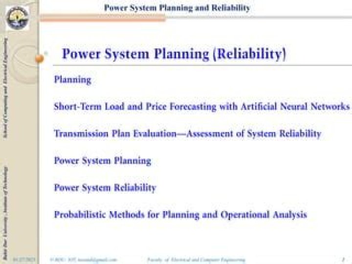 Power System Planning and Reliability: Essential Guide PDF