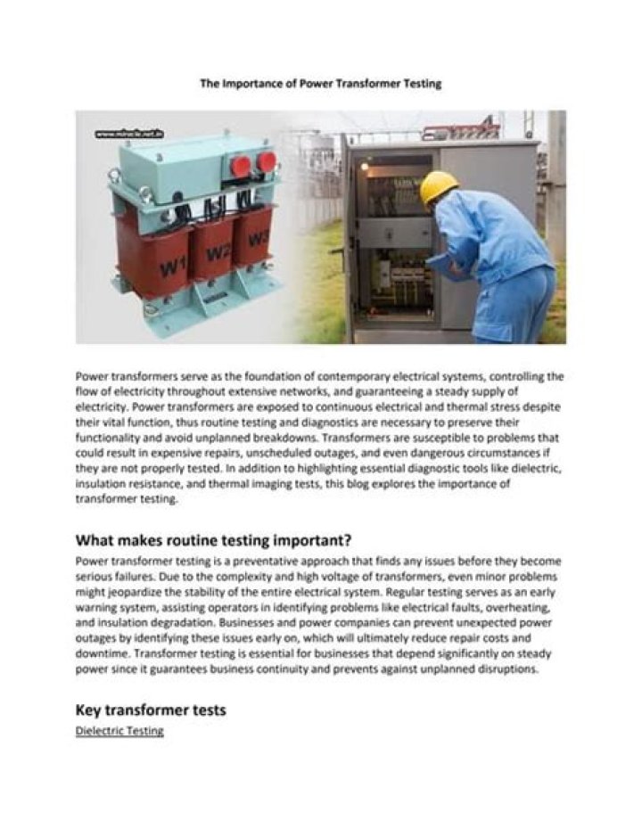 Essential Power Transformer Testing PDF Guide for Reliability & Safety