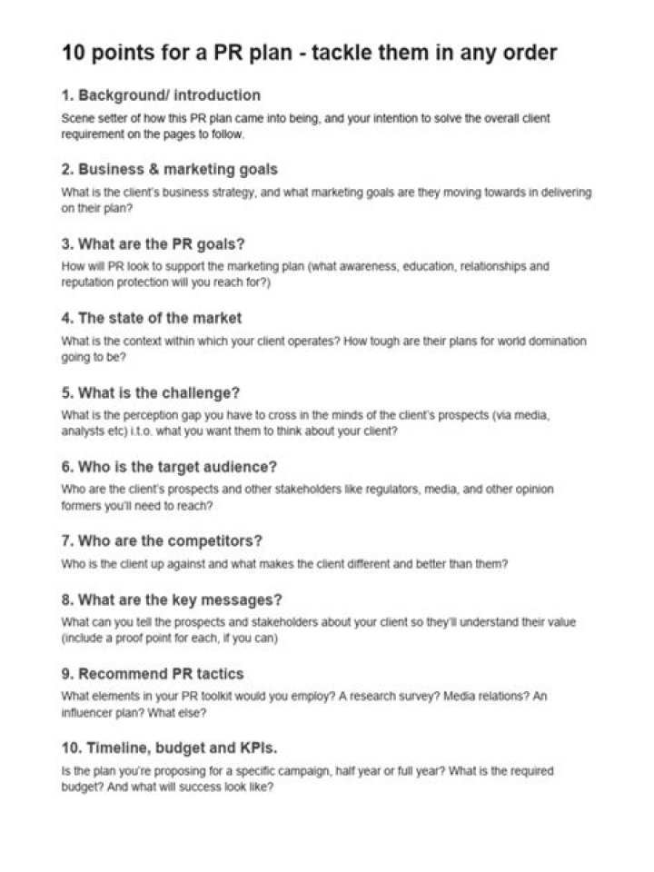 How to Create a Professional PR Plan PDF Template