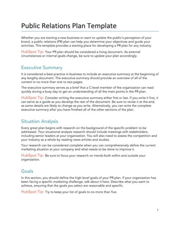 PR Plan Sample PDF: Download Free Template