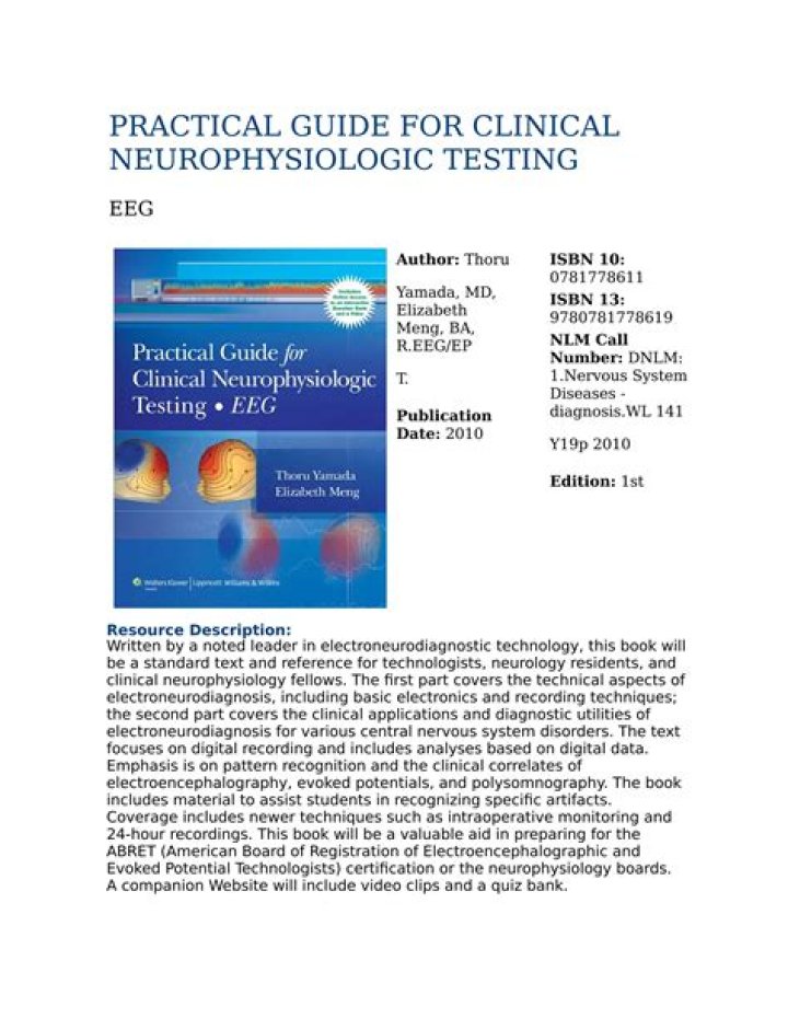 Practical Guide for Clinical Neurophysiologic Testing: EEG PDF Resource