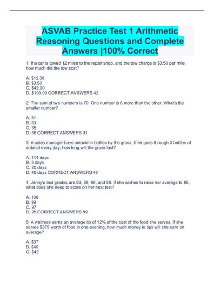 Free Practice ASVAB Test PDF: Master the Exam with Realistic Tests