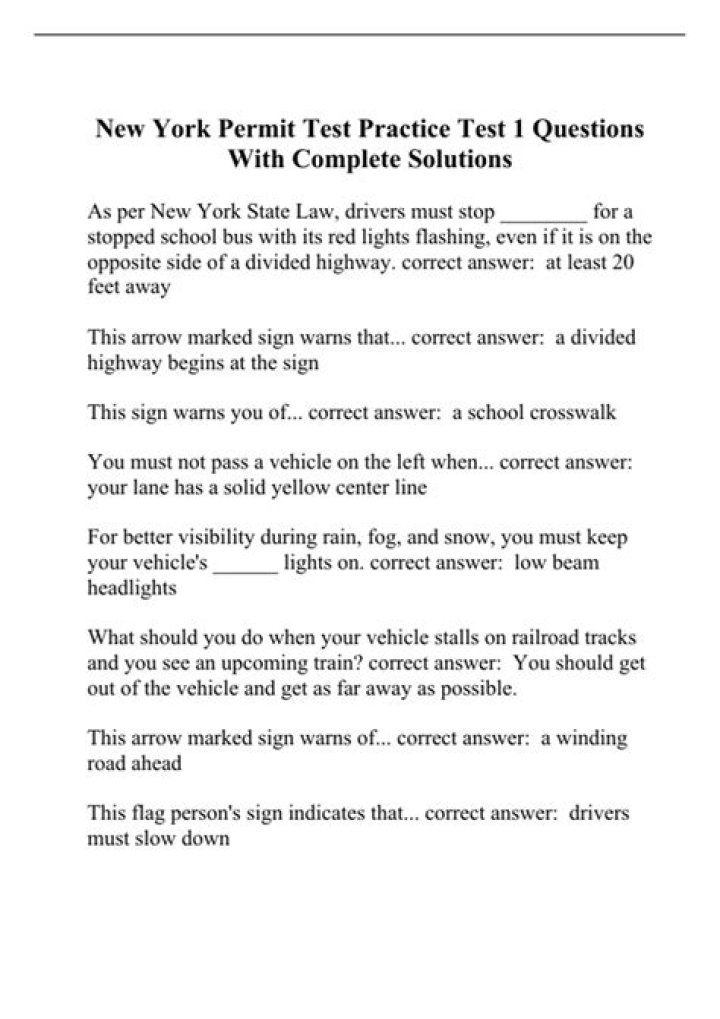 Practice Permit Test NY 20 Questions PDF in Spanish – Download Now