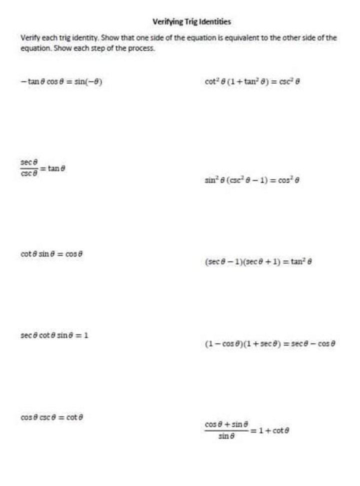 Free Pre-Calculus Trigonometry Worksheets PDF – Practice & Master Trig Functions