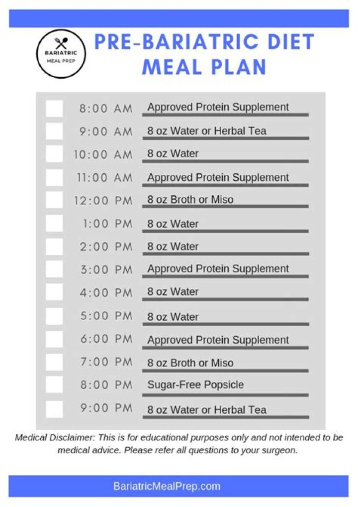 Download Free Pre-Op Bariatric Meal Plan PDF – Pre-Surgery Nutrition Guide
