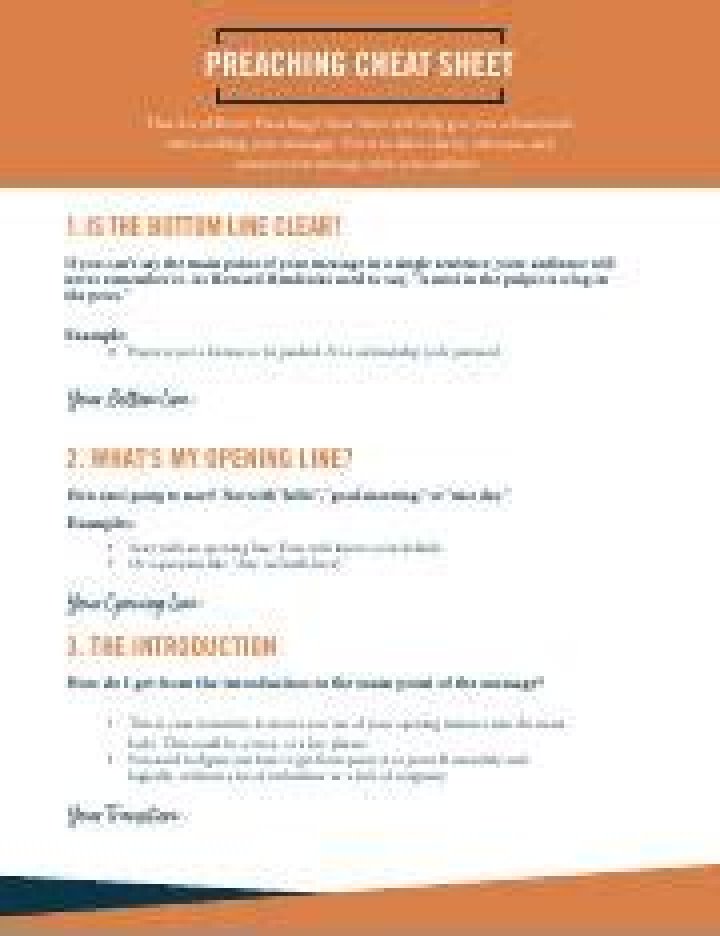 Preaching Cheat Sheet PDF: Quick Reference for Effective Sermons