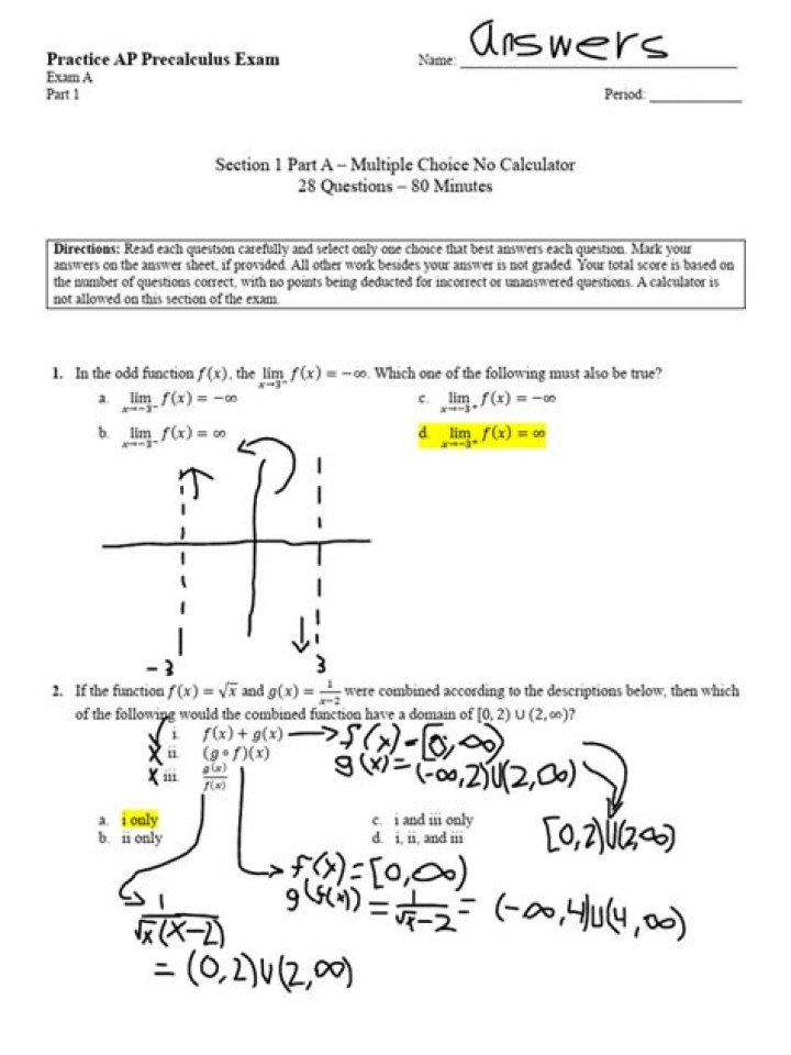 Precalculus Practice Test with Answers PDF – Download Now