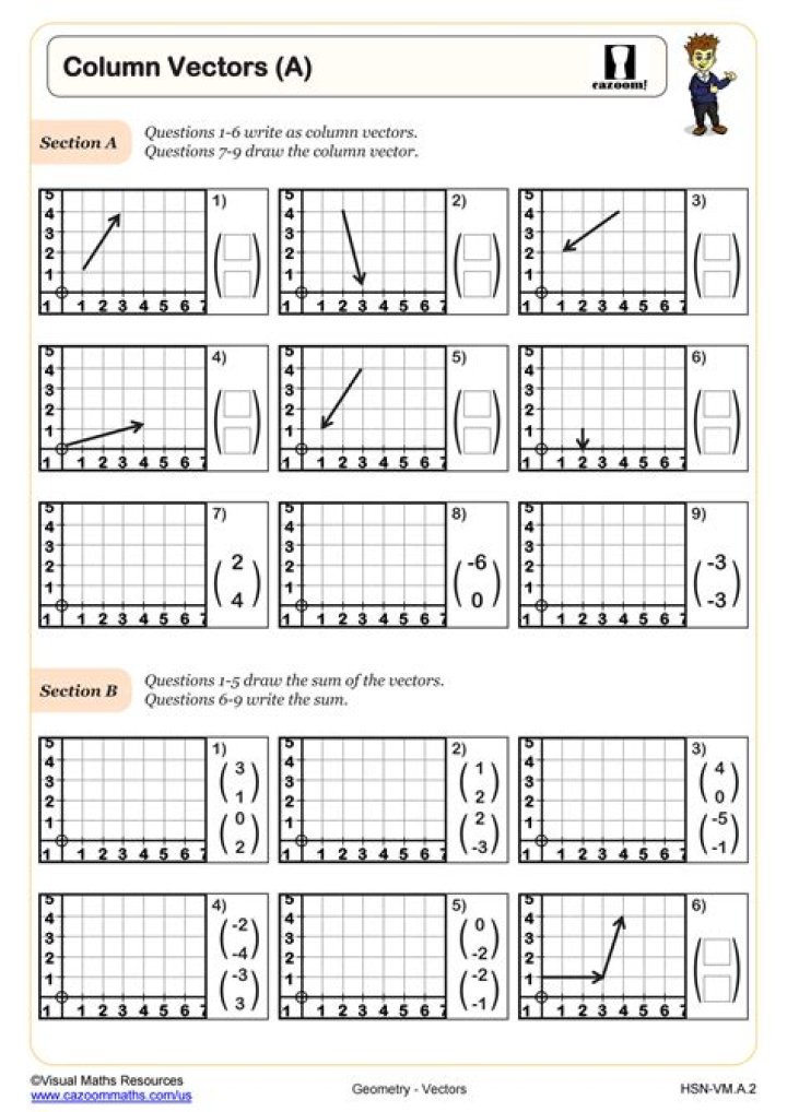 Free Precalculus Vectors Worksheets PDF – Master Vector Operations