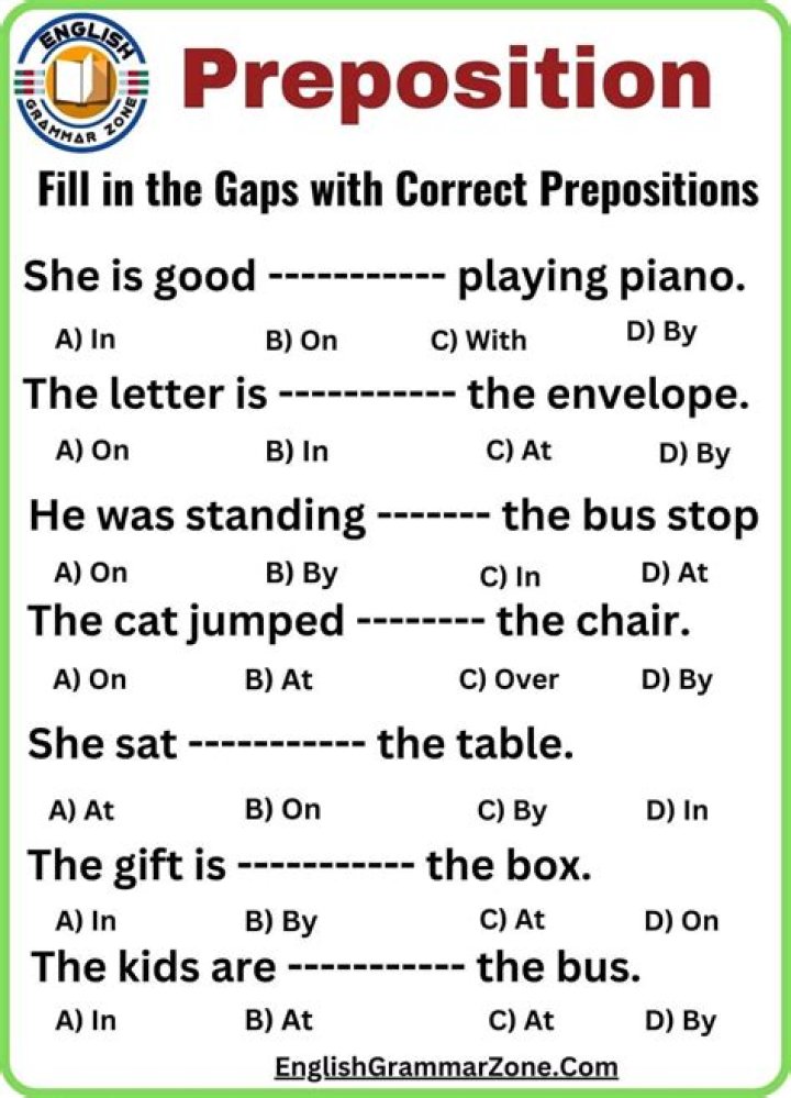 Prepositions PDF Exercises with Answers: Perfect Practice for Grammar Mastery