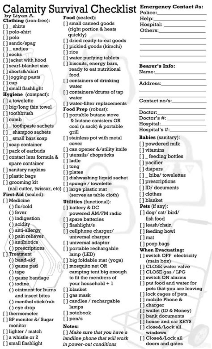 Essential Prepper Liste PDF: Survival Checklist for Emergencies