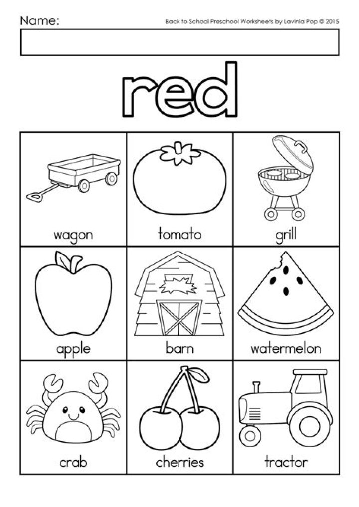 Free Preschool Coloring Worksheets for Kindergarten PDF Download