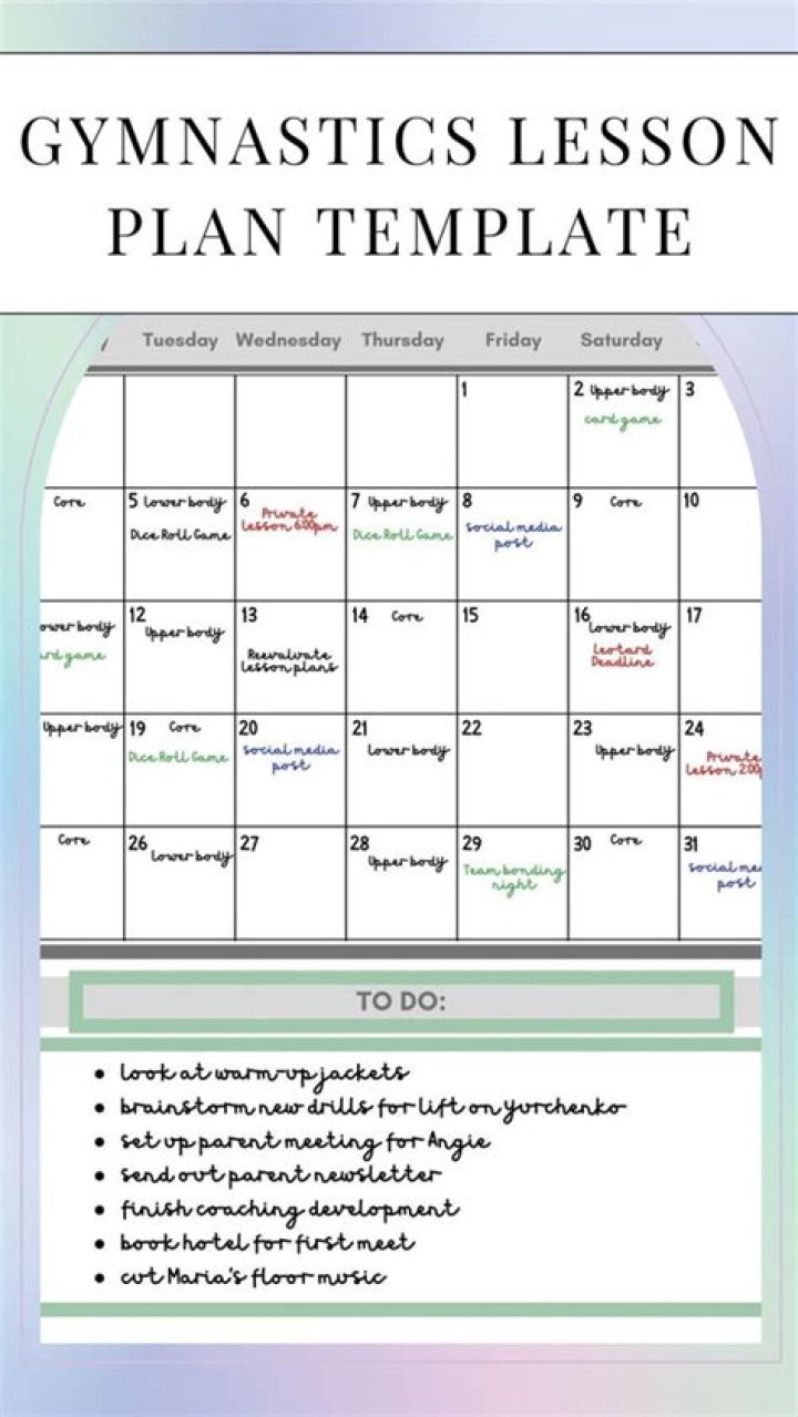 Printable Preschool Gymnastics Lesson Plans PDF for Fun Early Learning