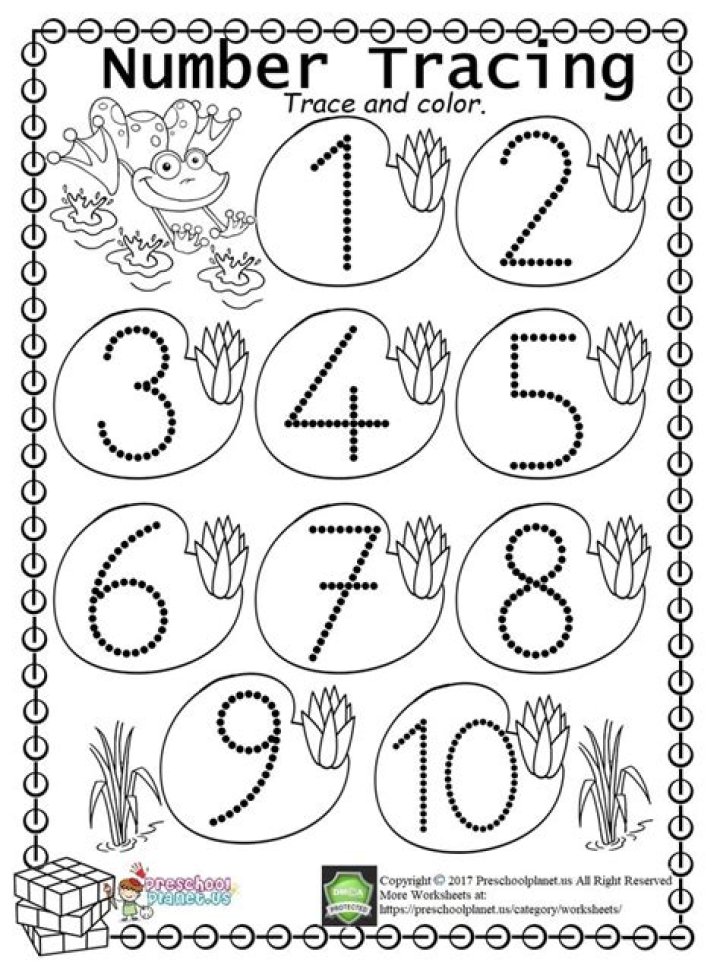 Printable Preschool Number Worksheets 1 to 10 PDF – Instant Download
