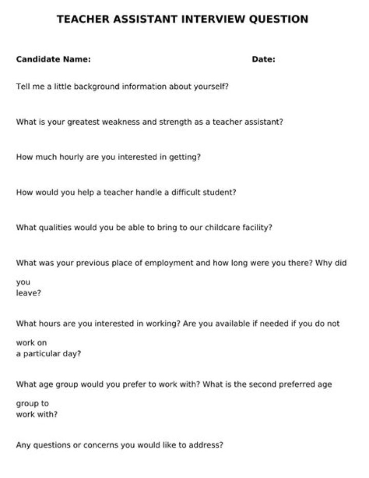 Top Preschool Teacher Interview Questions PDF for Hiring Success