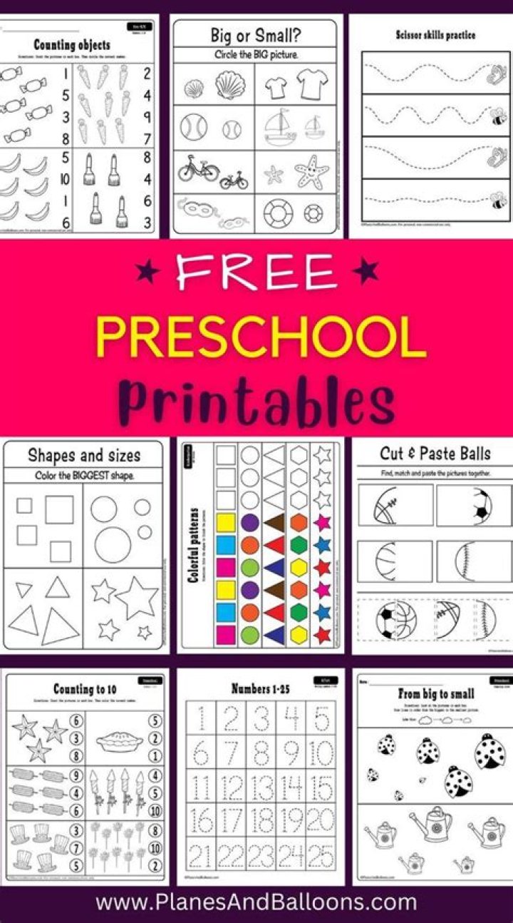 Free Printable Preschool Worksheets PDF – Instant Download