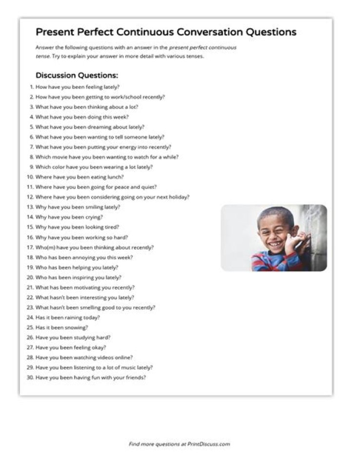 Practice Present Perfect Continuous Questions in PDF Format