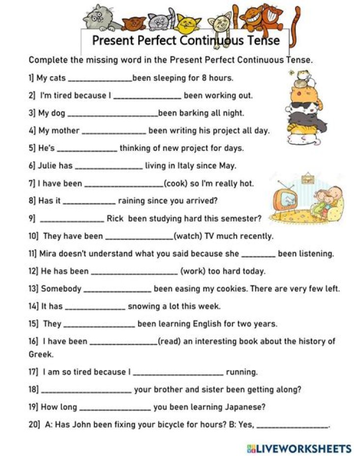 Present Perfect vs Present Perfect Continuous Exercises with Answers PDF