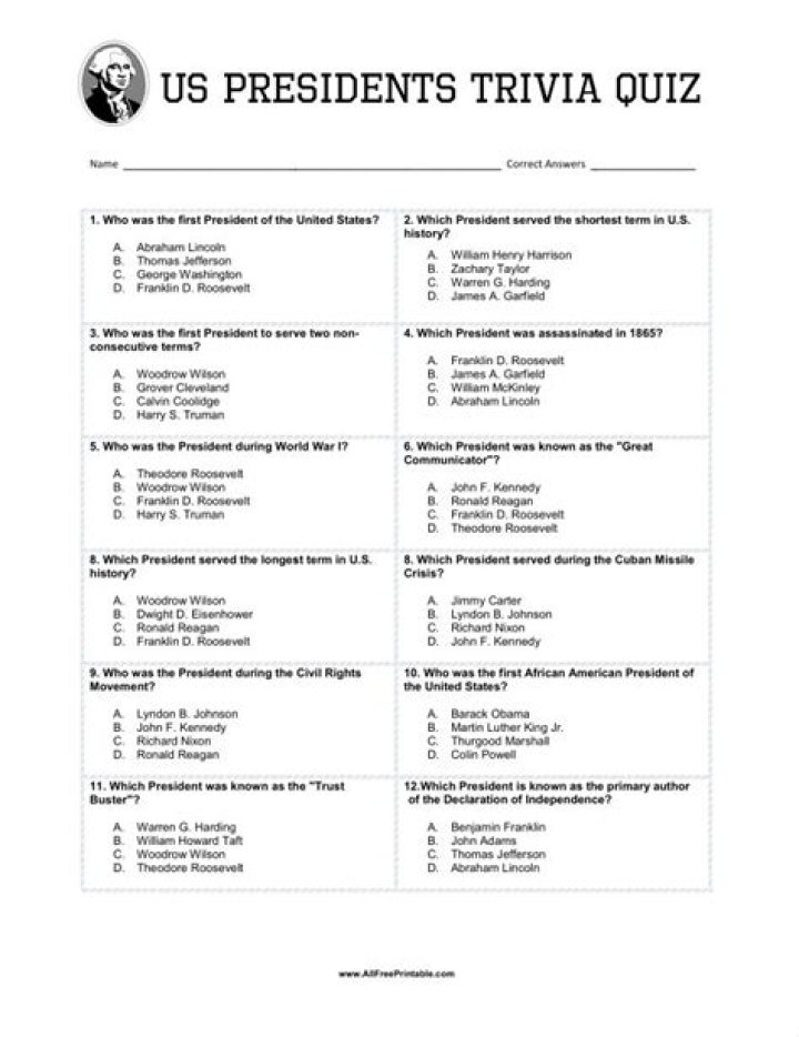Presidential Trivia Questions and Answers PDF – Perfect for Trivia Lovers