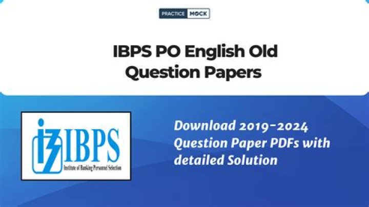 IBPS PO Previous Year Question Paper with Answers PDF