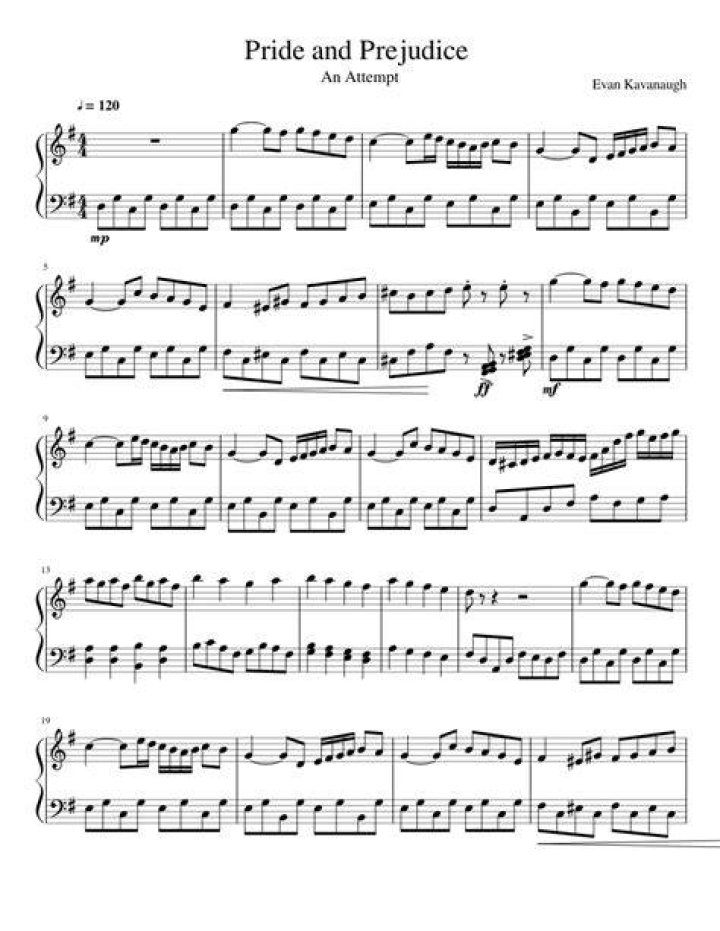 Pride and Prejudice Sheet Music PDF – Download Instantly