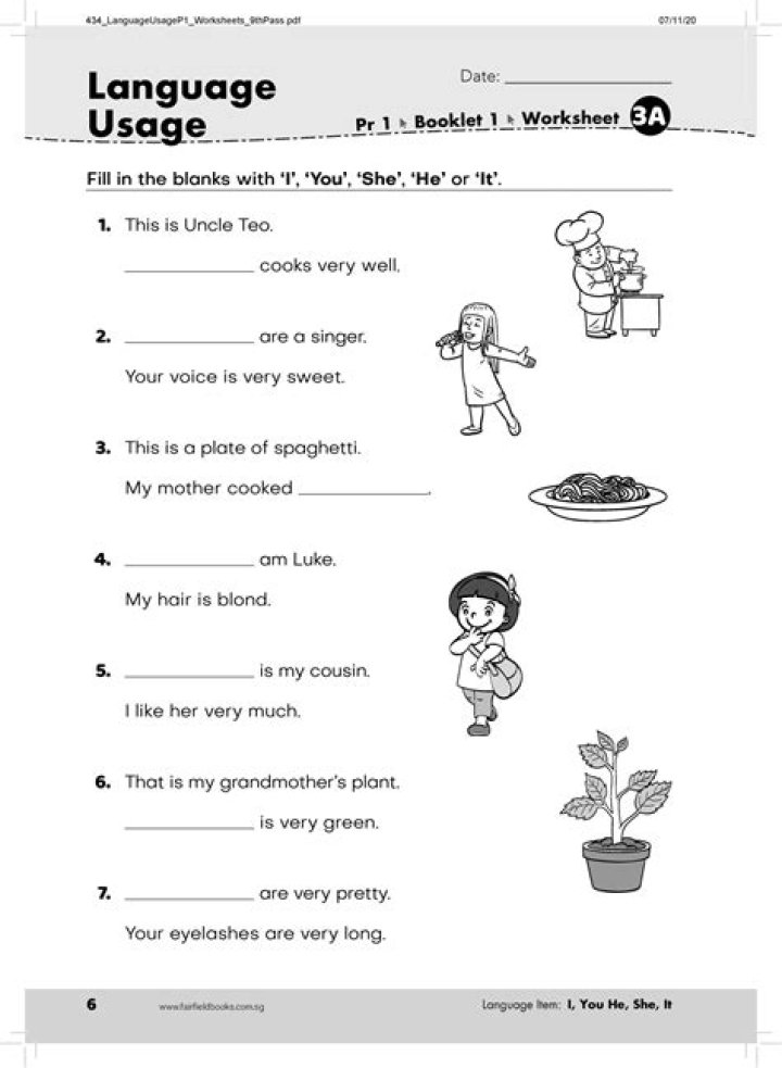 Free Primary 3 English Worksheets PDF – Download Now