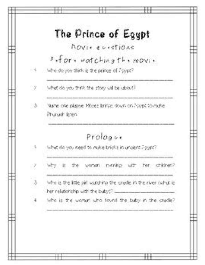 Prince of Egypt Movie Questions PDF – Expert Answers & Analysis