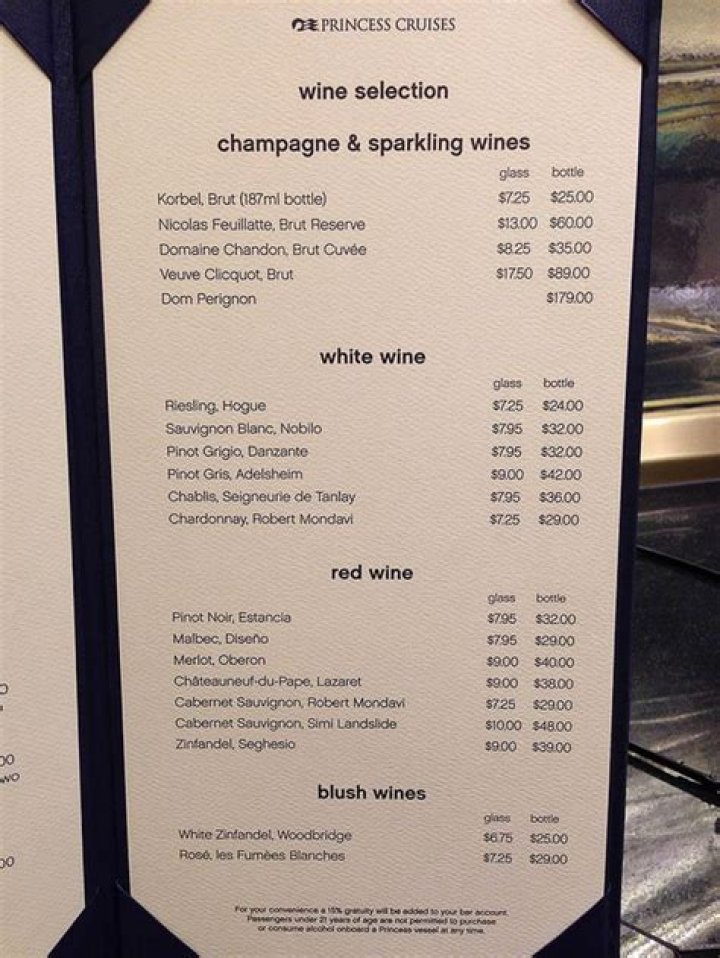 2024 Princess Cruises Wine List PDF: Exclusive Selection & Tasting Notes