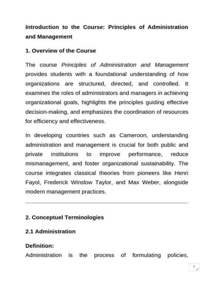 Master the Principles of Administration and Management: A Free PDF Guide
