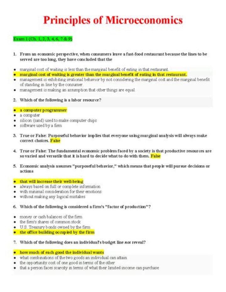 Master the Principles of Microeconomics with Free Q&A PDF