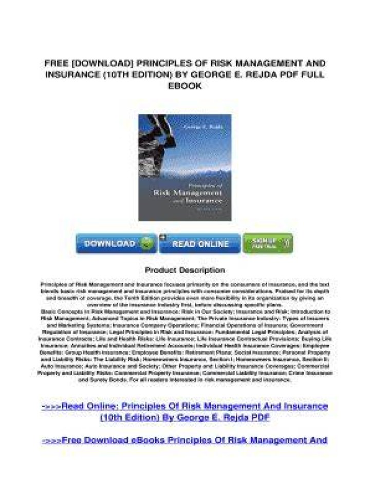 Principles of Risk Management and Insurance 13th Edition PDF Download