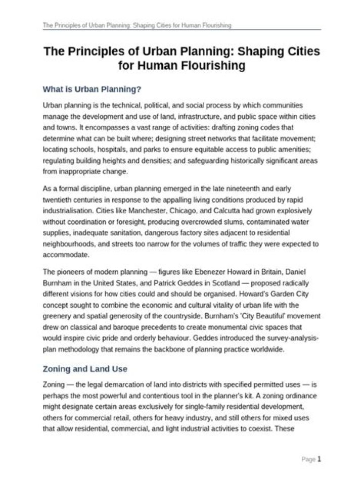 Key Principles of Urban Planning PDF: Master Planning for Sustainable Cities